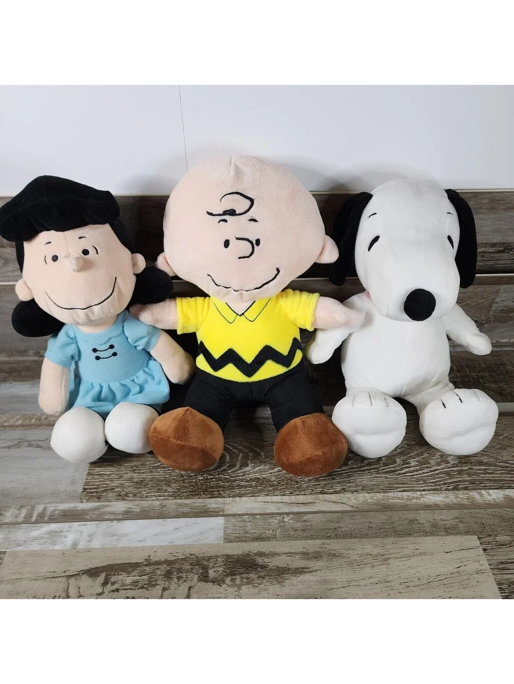 Soft Plush PEANUTS Dolls Lot of 3 Charlie Brown, Snoopy & Lucy 14
